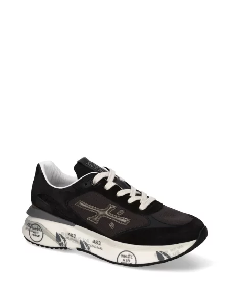 Sneakerși Premiata fără toc cu imagine negru