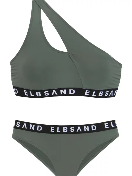 Elbsand Costum de baie două piese oliv / negru alb