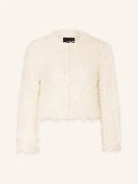 Oui Krabicová Bunda S Třpytivou Nití režná