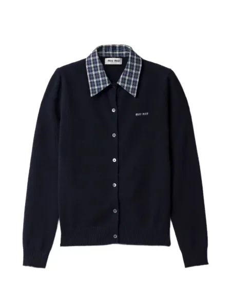 Cardigan Miu Miu din cașmir albastru