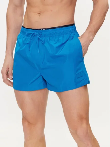 Szorty kąpielowe Calvin Klein Short Double Waistband ocean hue | WYSYŁKA W | 30 DNI NA ZWROT niebieskie