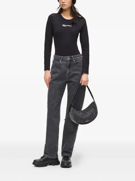 Tiesūs džinsai Karl Lagerfeld Jeans juoda