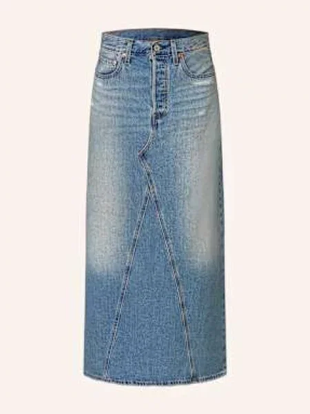 Levi's spódnica jeansowa ICONIC LONG SKIRT W/SLIT maxi rozkloszowana niebieski