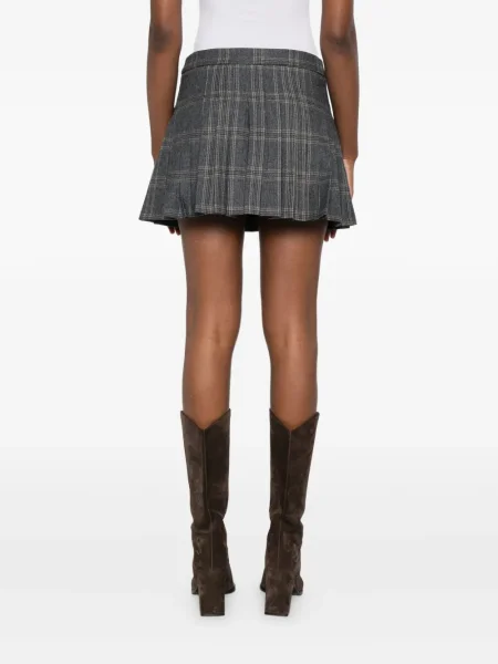Fusta plisata Maje în carouri plisată gri