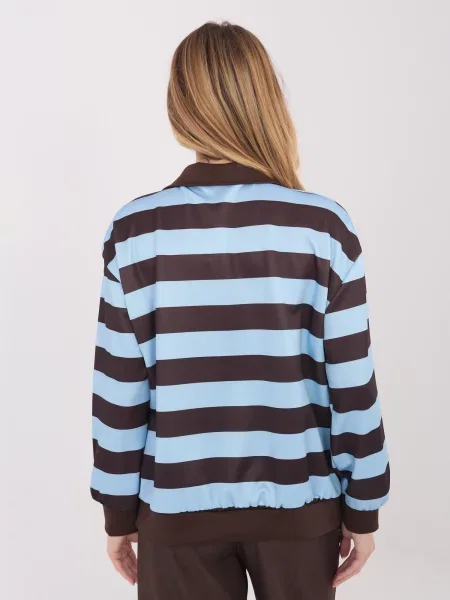 Geacă Italy Moda cu dungi albastru