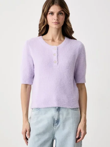 Morgan pulover cu mânecă scurtă pentru femei violet