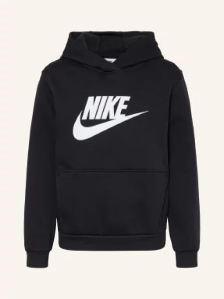 Dětská mikina Nike Club Fleece Hoodie black/white bílá