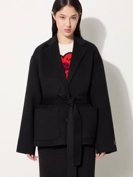 Volnena jakna Kenzo Double Face Workwear Jacket črna