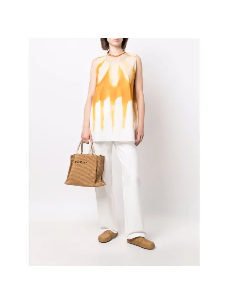 Torba plażowa Marni pleciona brązowa