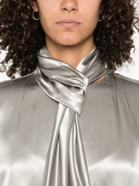 Cămașă Alberta Ferretti din satin gri