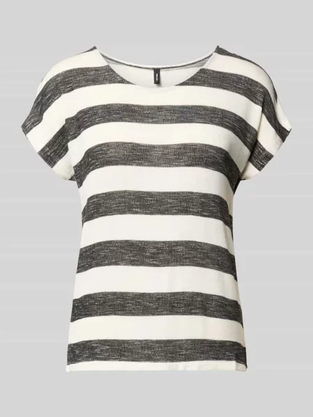 T-shirt z mieszanki w kroju regular fit model WIDE STRIPE' Vero Moda czarna