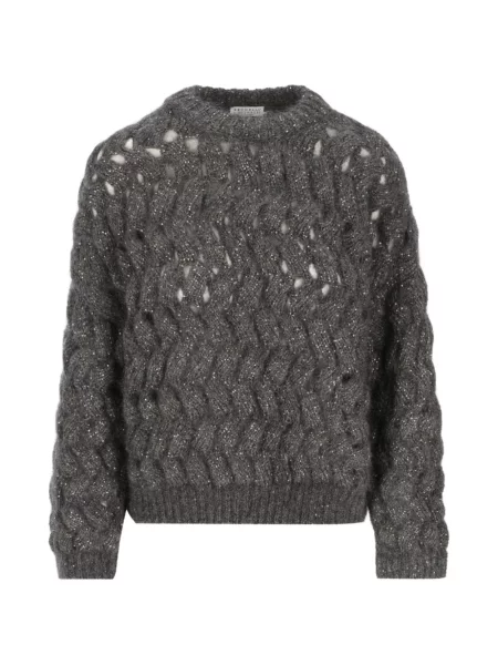 Pulover Brunello Cucinelli gri