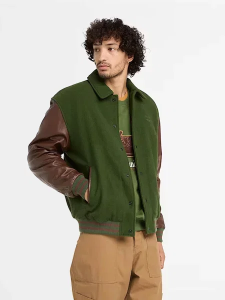 Шерстяной бомбер Timberland зеленый
