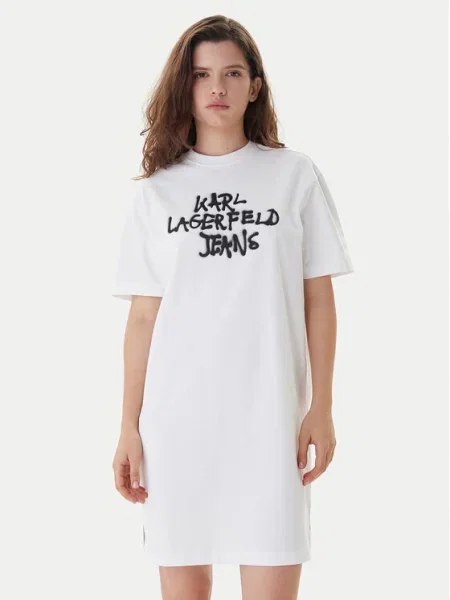 Повседневное джинсовое платье Karl Lagerfeld Jeans белое