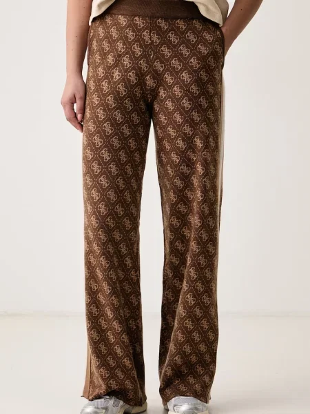 Guess pantaloni de trening pentru femei cu amestec de lână ANEIRA maro