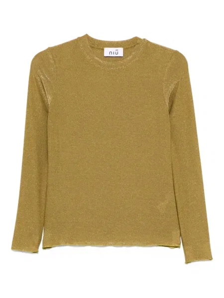 Тениска Niu с кръгло деколте зелено