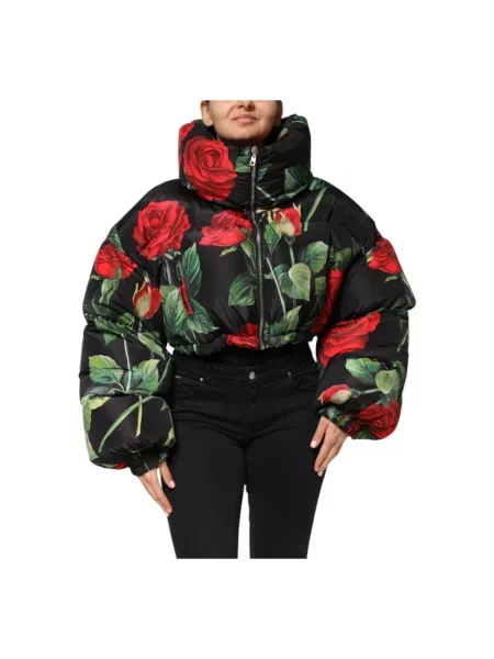 Wielobarwność kurtka puchowa Dolce And Gabbana w kwiatki