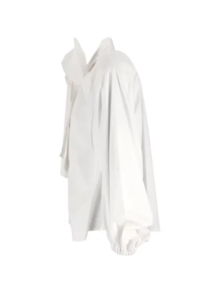 Bluză Shirtaporter cu funde din poplin alb