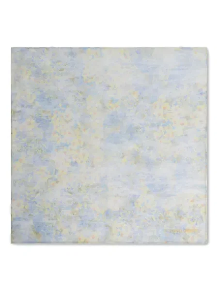 Fular Alberta Ferretti de mătase cu model floral albastru