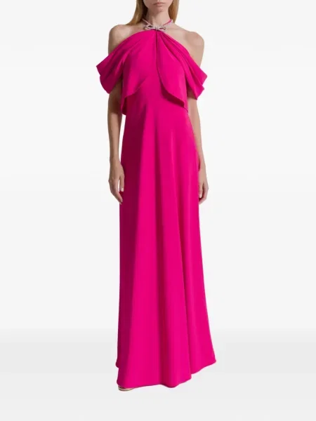 Rochie maxi Alberta Ferretti drapată de costum roz