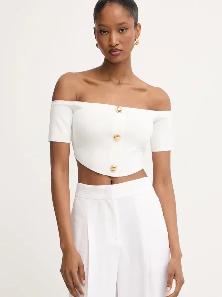 Elisabetta Franchi bluză pentru femei cu vâscoză alb