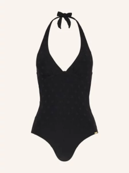 Watercult Strój Kąpielowy Z Wiązaniem Na Szyi Modern Dots schwarz czarny