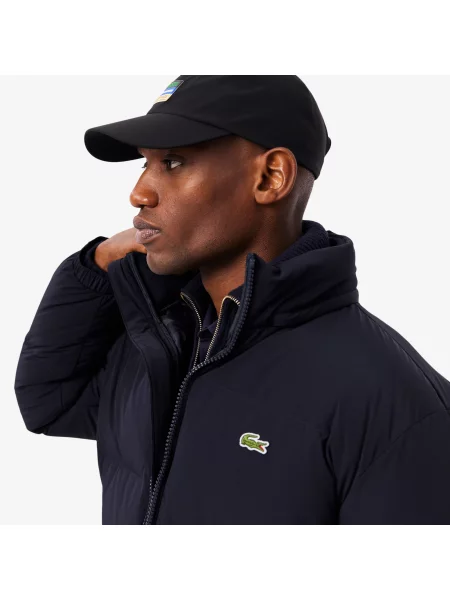 Lacoste Kurtka Puchowa Z Kapturem Odporna Na Wodę Granatowa niebieski