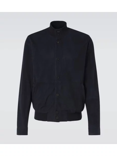 Велурено яке тип бомбър Rubinacci синьо