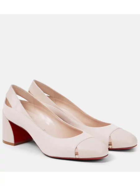 Pantofi cu toc Christian Louboutin din piele bej