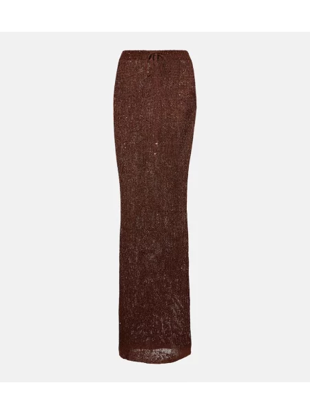 Fustă Bananhot tricotate maro