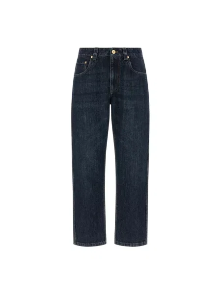 Jeansy straight leg Brunello Cucinelli niebieskie