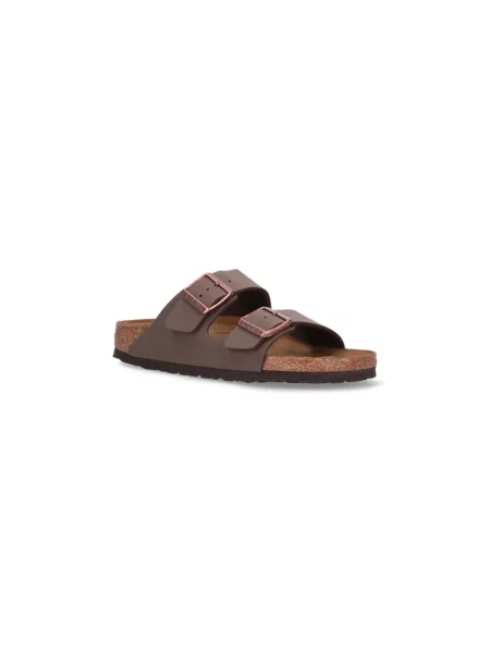 Klapki Birkenstock skórzane brązowe