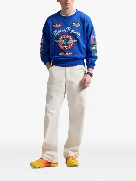 Slip de baie Polo Ralph Lauren alergare cu cordon cu imagine alb