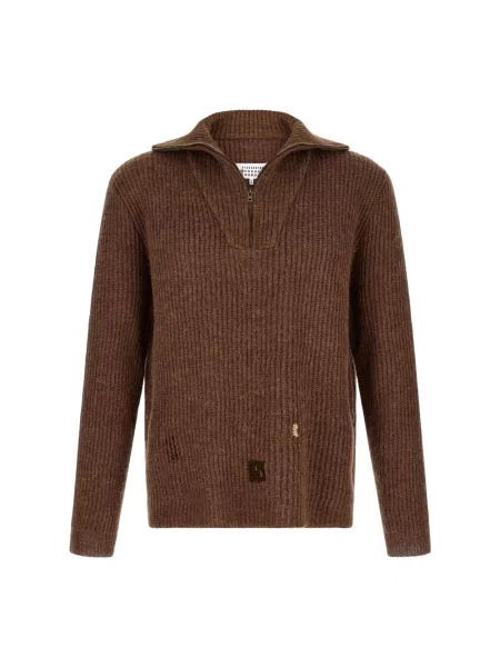 Sweter Maison Margiela wełniany brązowy