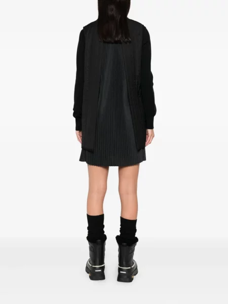 Rochie mini Moncler plisată de costum negru