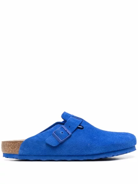 Sandale Birkenstock din piele de căprioară albastru