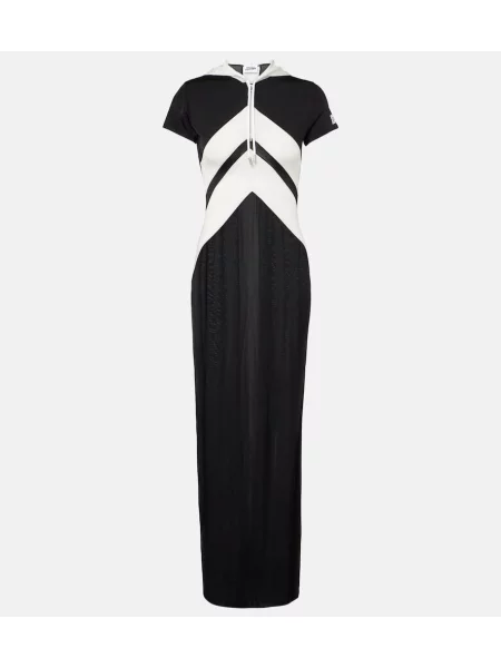 Maksi sukienka maxi Jean Paul Gaultier z dżerseju garniturowa czarna