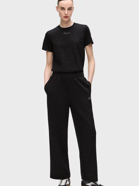 Страз спортивные штаны Karl Lagerfeld черные