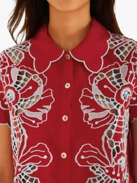 Cămașă Farm Rio cu model floral roșu
