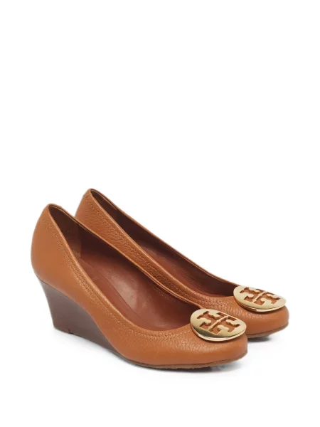 Pantofi cu toc Tory Burch cu pană maro