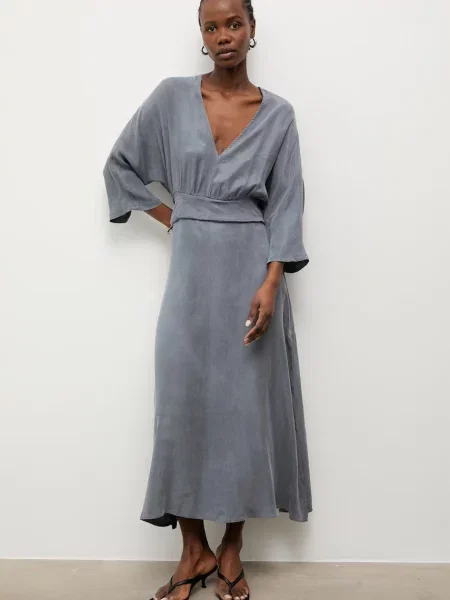 Answear.LAB rochie din lyocell albastru