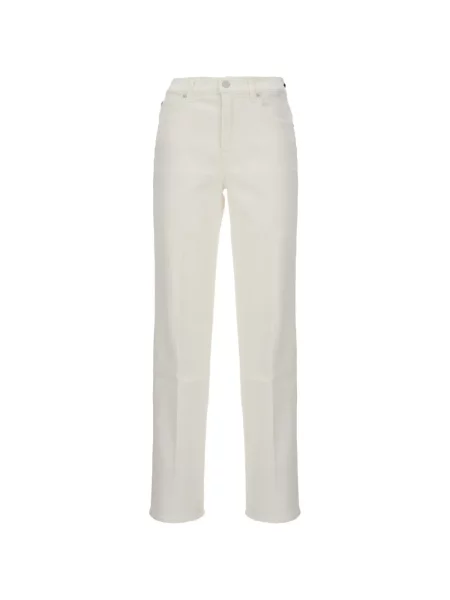 Blugi drepți 7 For All Mankind cu 5 buzunare alb