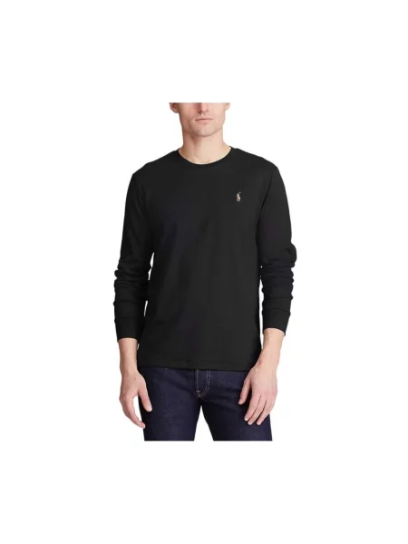 Dzianinowa koszulka polo Polo Ralph Lauren z logo czarna