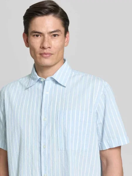 Koszula casualowa o kroju relaxed fit z czystej bawełny model STUART' Selected Homme błękitna