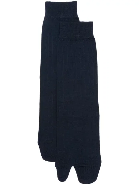 Плетени оребрен чорапи Maison Margiela синьо