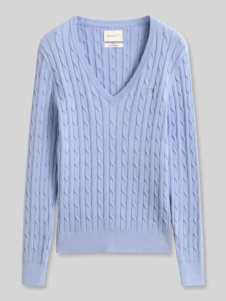 Sweter o kroju regular fit z mieszanki bawełny z wyhaftowanym logo Gant
