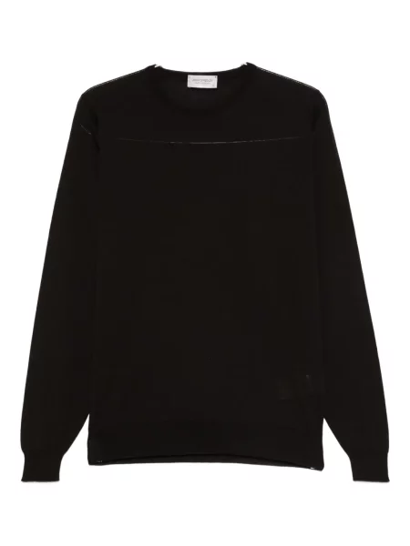 Pulover John Smedley cu decolteu rotund maro