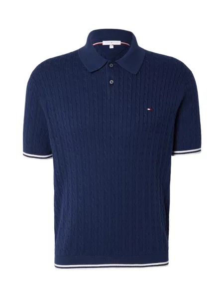 TOMMY HILFIGER Pulover albastru marin alb
