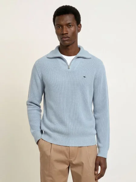 Fynch-Hatton Sweter Typu Troyer blau