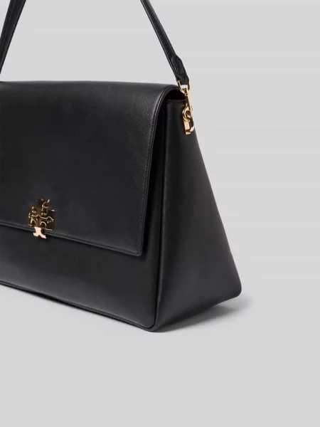 Torba na ramię z detal z logo Tory Burch czarna